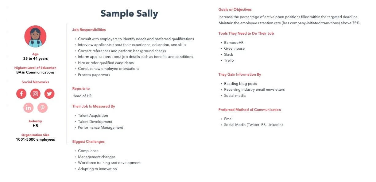 hhubspot persona example