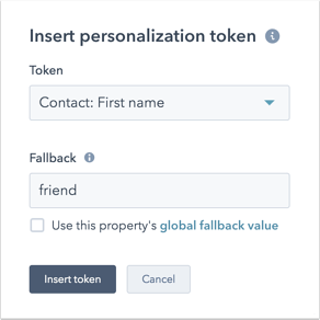 insert personalisation token